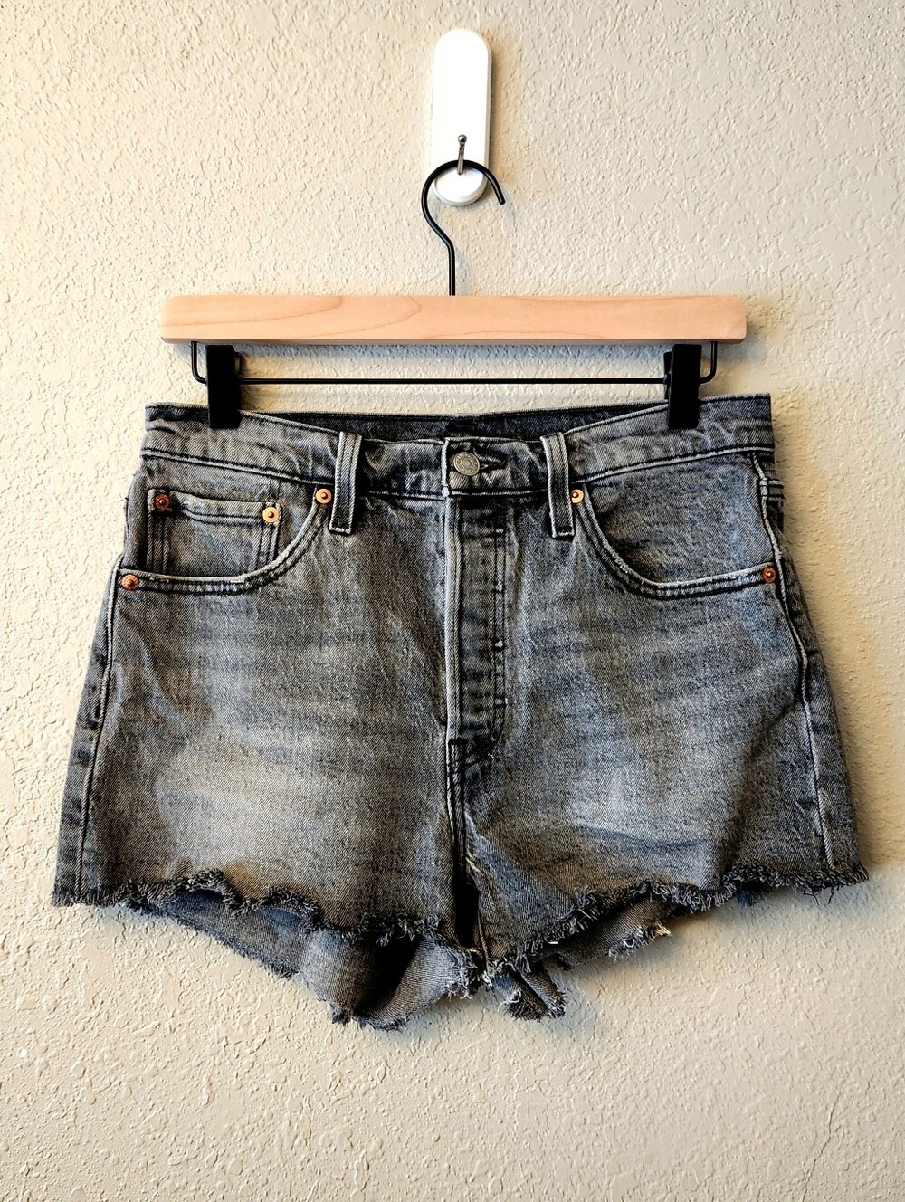 Levi's 501 Gray Wash Jean Shorts
